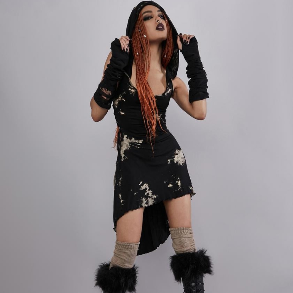 Spellbook Mood Hooded Mini Dress
